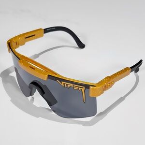 PIT VIPER The Kumquat Single Wide Sunglasses - NIB Gold / Grey - #48743-SUN3